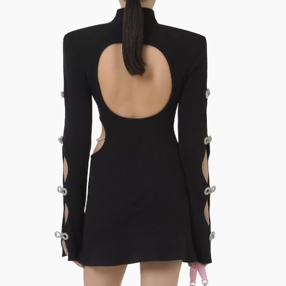 Mach & Mach Crystal Embellished Cutout Dress - Picture 3 of 10